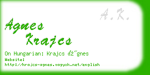 agnes krajcs business card